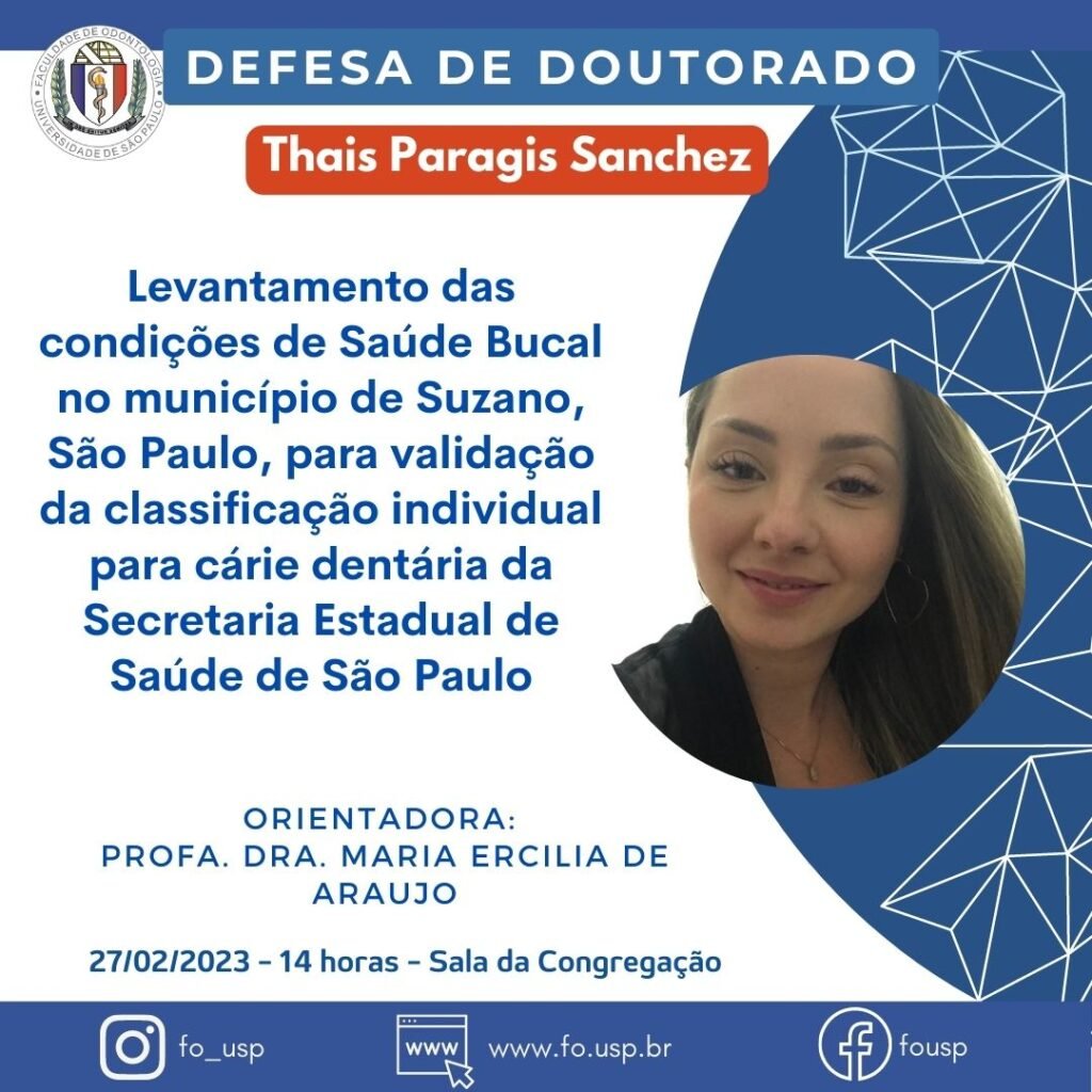 Leia mais sobre o artigo <a href="http://www4.fo.usp.br/tv/index.php/defesa-de-doutorado-de-thais-paragis-sanchez/">Defesa de Doutorado de Thais Paragis Sanchez</a>