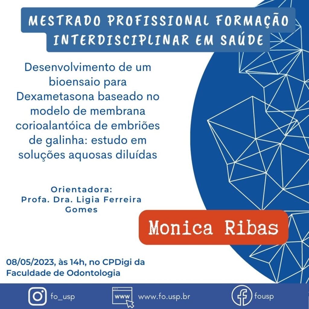 Leia mais sobre o artigo Defesa de Mestrado Profissional Formação Interdisciplinar em Saúde de Monica Ribas