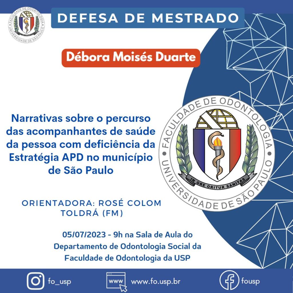 Leia mais sobre o artigo Defesa de Mestrado de Débora Moisés Duarte