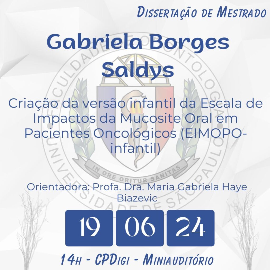 Leia mais sobre o artigo Dissertação de Mestrado de Gabriela Borges Saldys