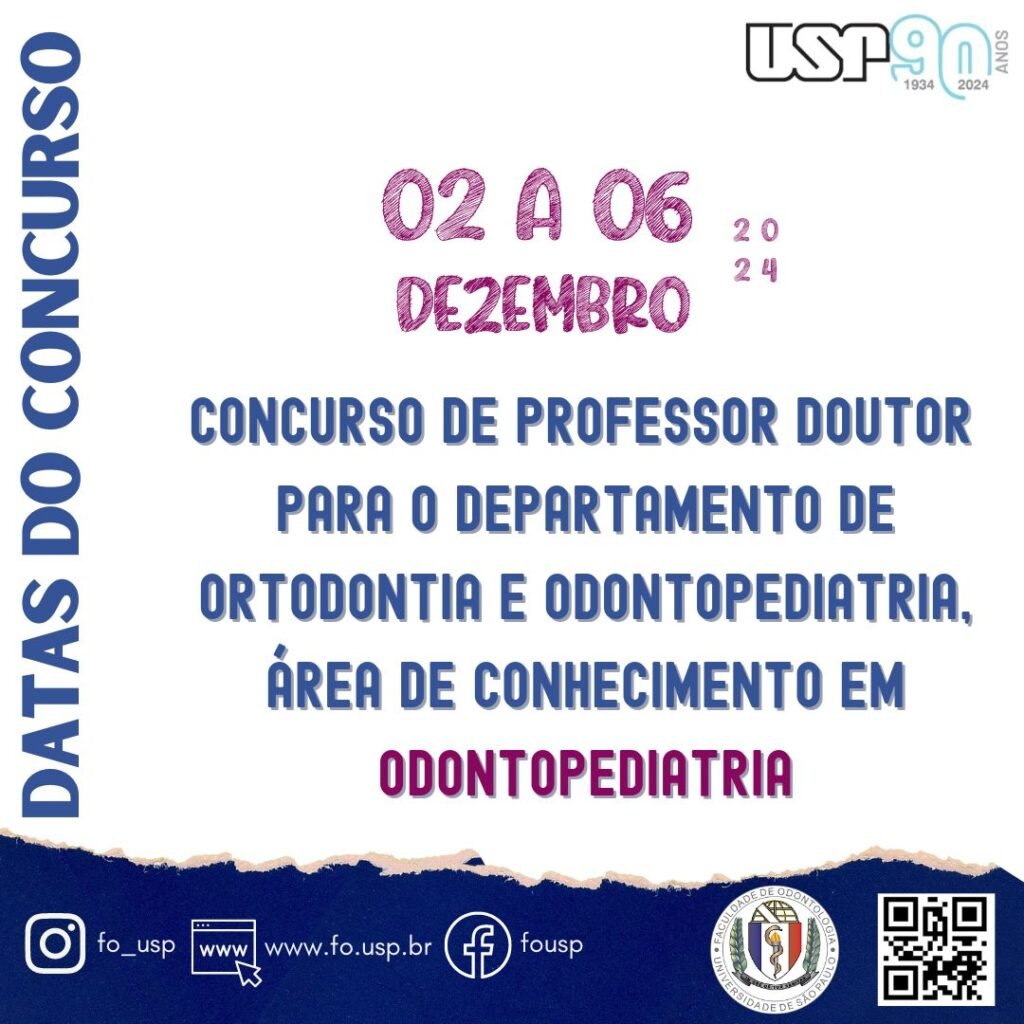 Leia mais sobre o artigo Concurso para Professor Doutor do ODO, área de conhecimento em Odontopediatria