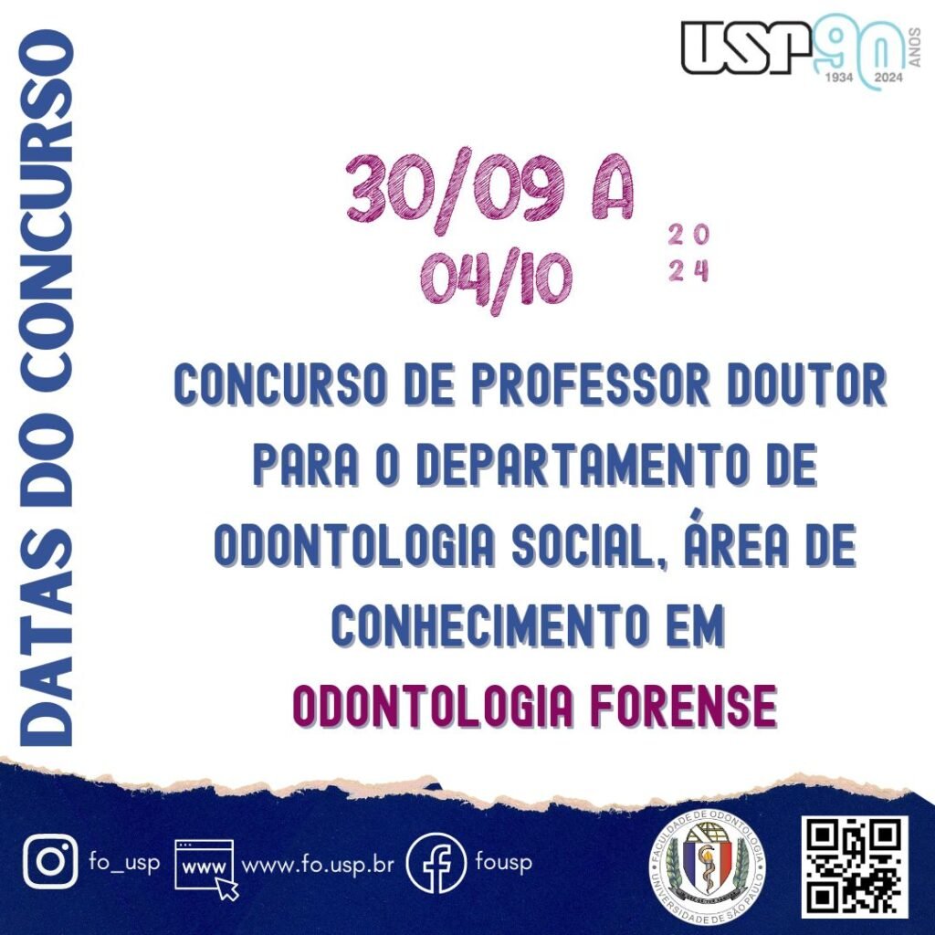 Leia mais sobre o artigo Concurso para Professor Doutor do ODS, área de conhecimento em Odontologia Forense