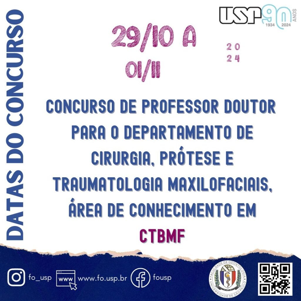 Leia mais sobre o artigo Concurso para Professor Doutor do ODC, área de conhecimento em CTBMF