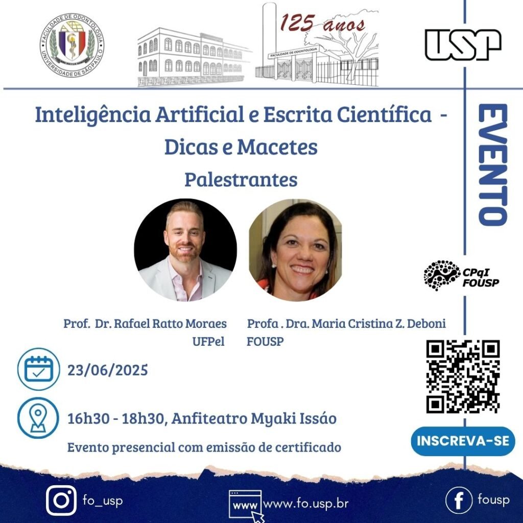 Leia mais sobre o artigo Palestra  Inteligência Artificial e Escrita Científica – Dicas e Macetes